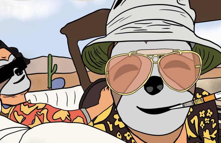 Comic-Zeichnung vom "Fear & Loathing in Las Vegas"-Cover