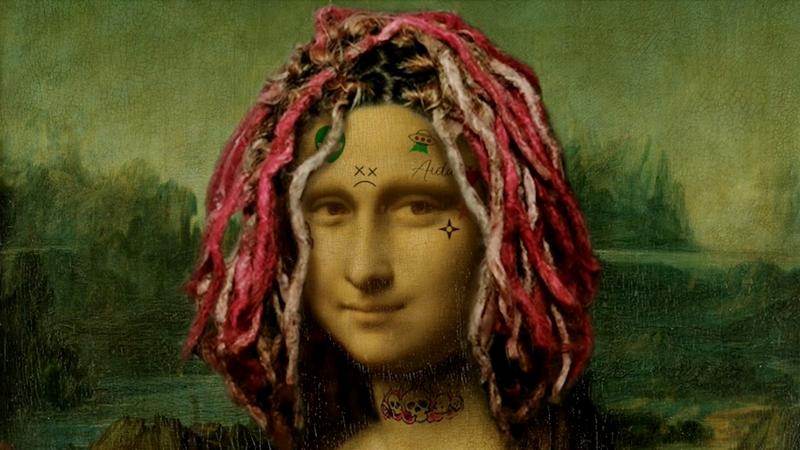 Mona Lisa mit den Haaren und Tattoos von Lil Pump