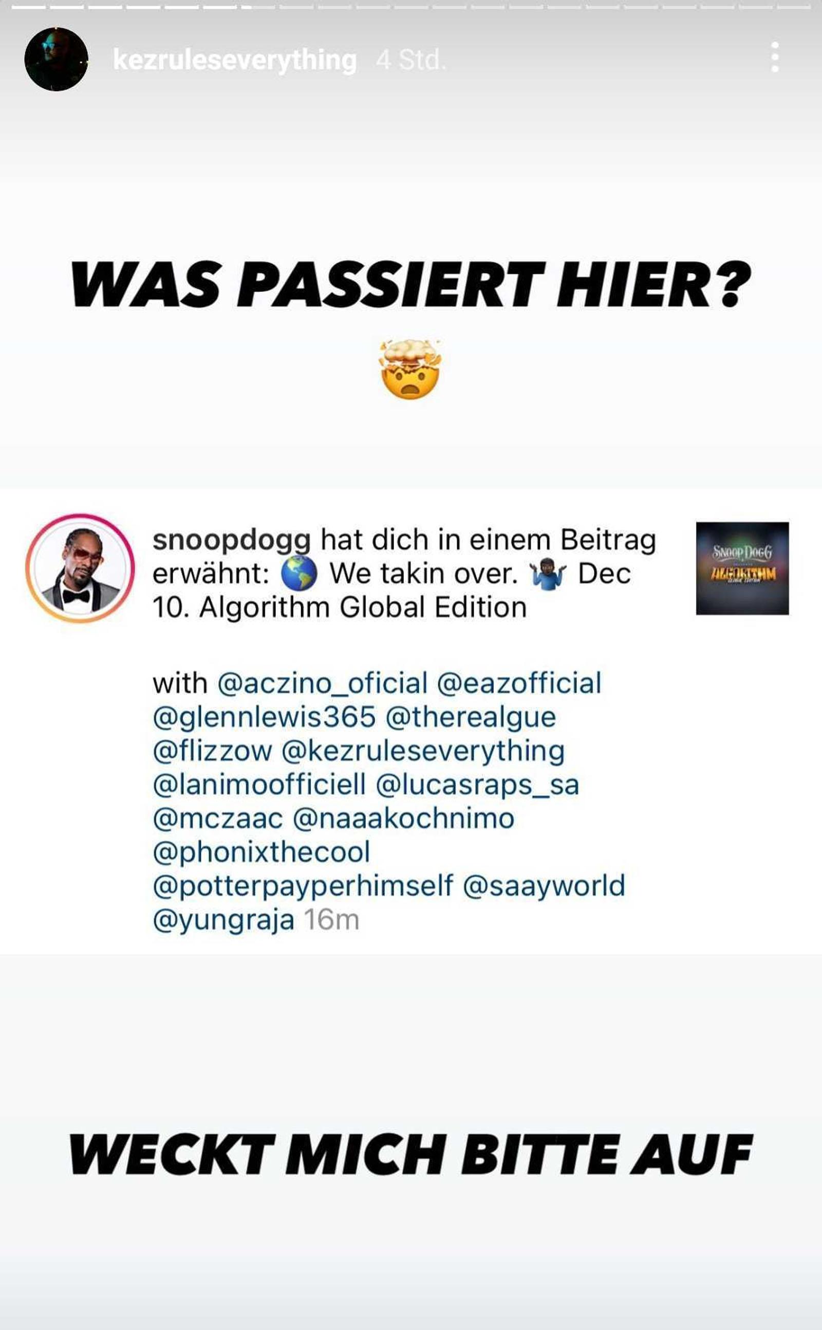 KEZ schreibt über sein Feature auf einem Snoop Dogg-Album