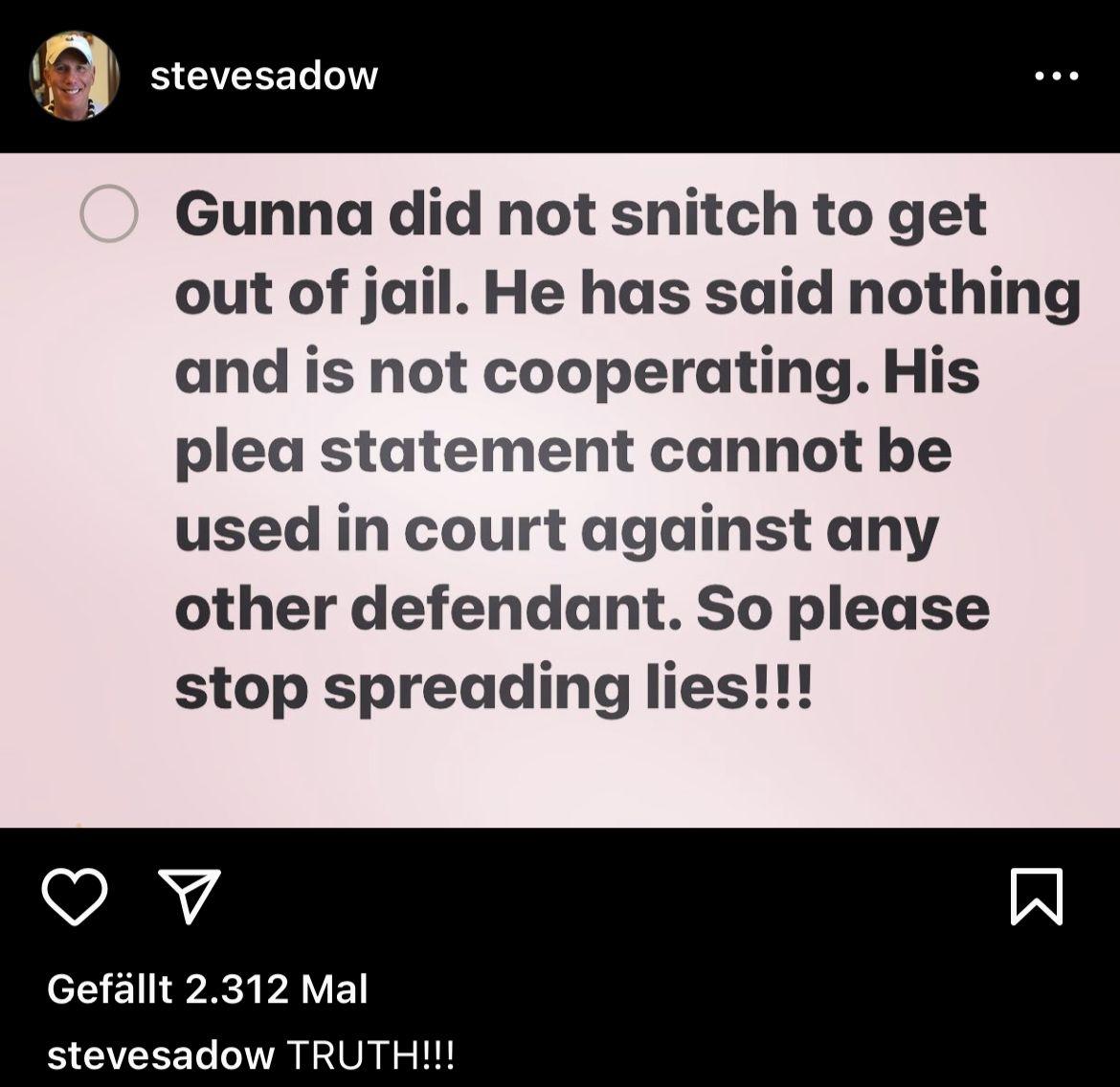 Gunnas Anwalt gibt Statement