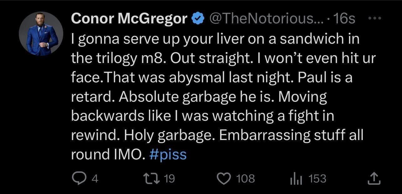 Conor McGregors Tweet