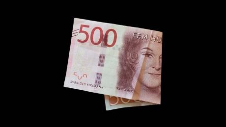 Geknickte 500-Kronen-Geldnote