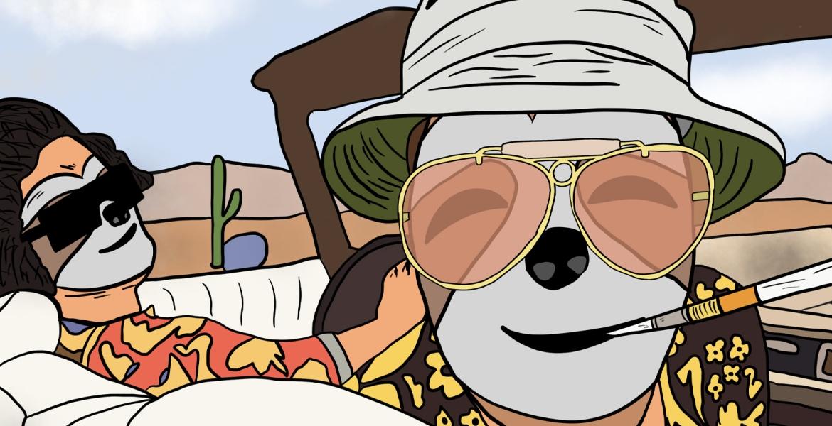 Comic-Zeichnung vom "Fear & Loathing in Las Vegas"-Cover