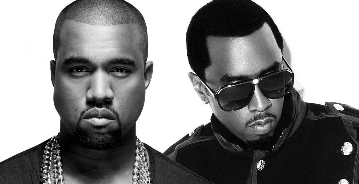 Kanye West & Diddy in schwarzweiß